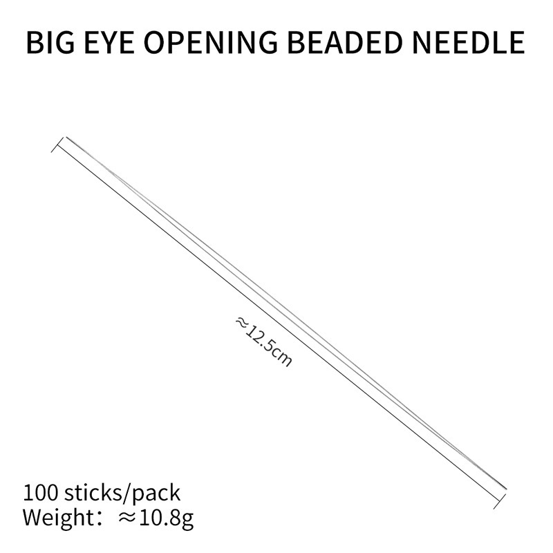 Aguja de cuentas abierta, joyería de aguja especial, collar de pulsera, enhebrador de cuentas de arroz, enhebrador de cuentas de ojos grandes hecho a mano