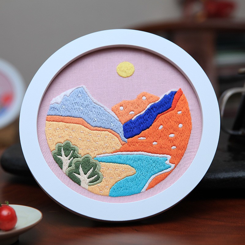 Pintura de bordado-2305031 puesta de sol (no producto terminado) 20cm