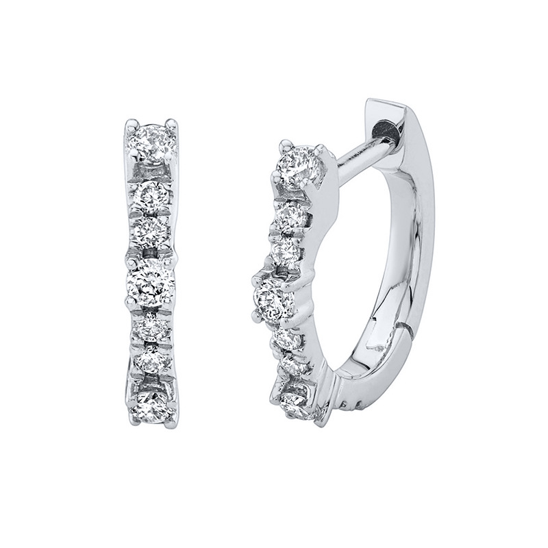 fashion 925 silver needle geometric irregular inlaid zircon copper earrings