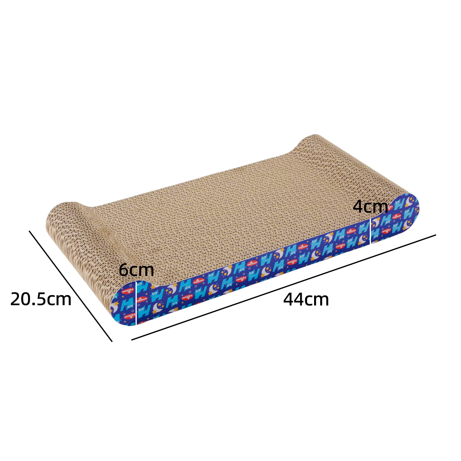 Tablero de agarre para gatos cuidadosamente seleccionado Hawo Pipitao spot al por mayor Plato de garra de pulido de gato de papel corrugado simple tipo M Plato de agarre para gatos resistente al desgaste