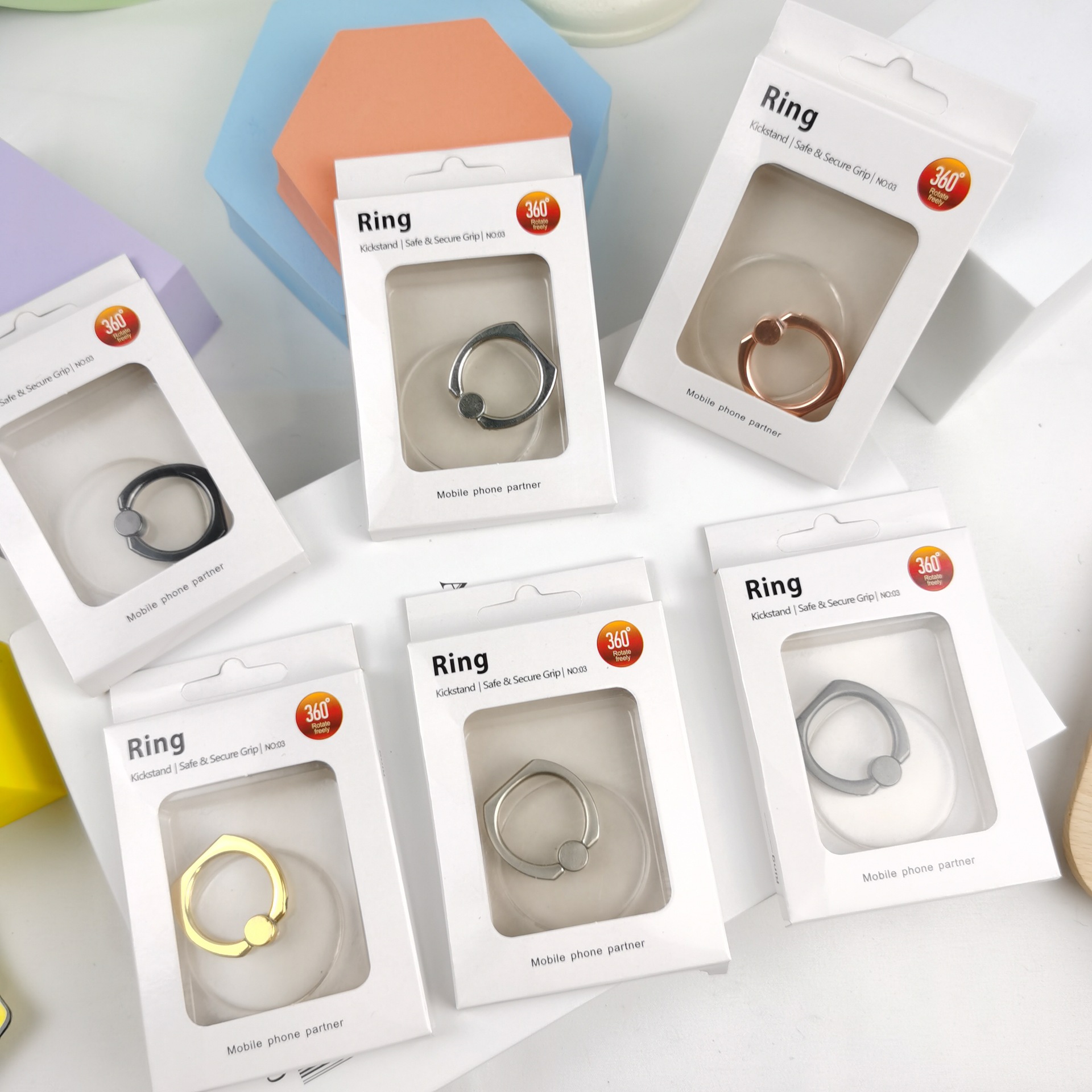 Soporte de anillo de cristal transparente acrílico transparente titular de teléfono móvil de cristal creativo