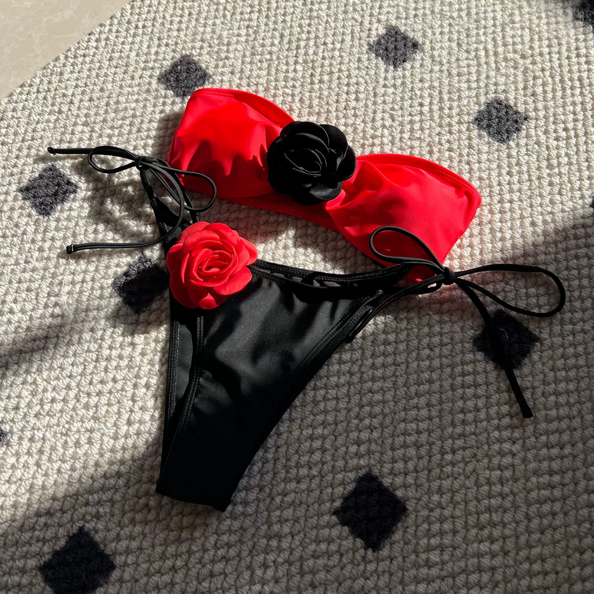 (Граница торговли), топ-бюстгальтер, ремень, купальник, европейский стиль, шнурованный