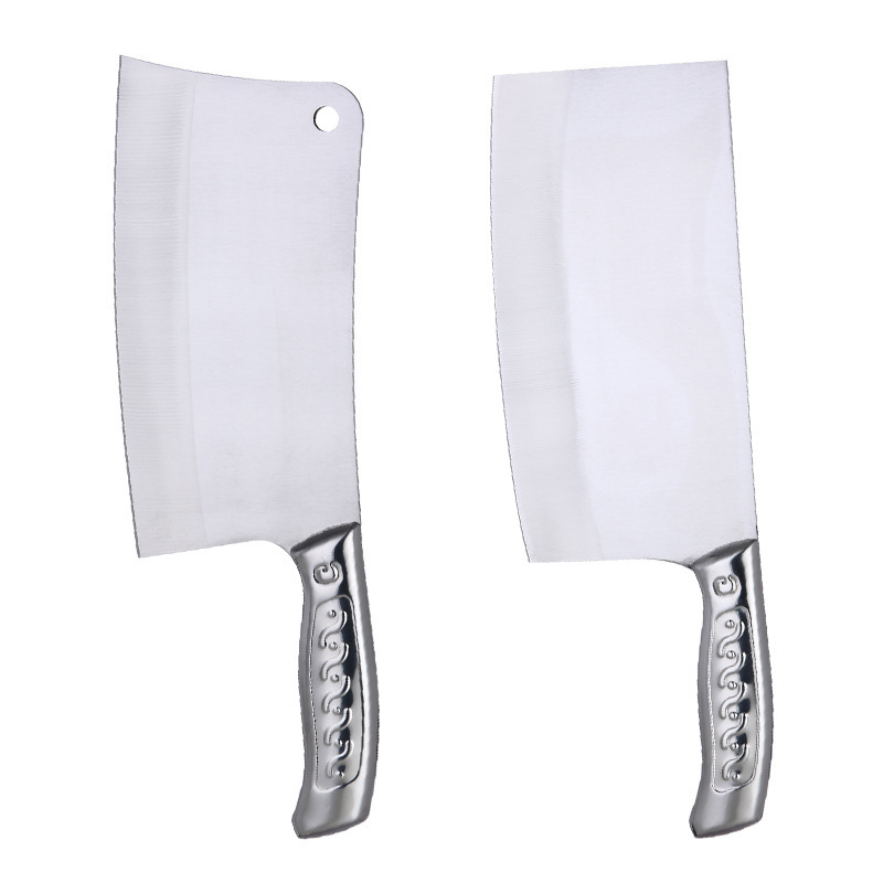 Cuchillo de cocina en stock, cuchillo de corte de acero inoxidable engrosado, cuchillo de corte, mango de patrón, cuchillo de cocina doméstico, cuchillo de cocina
