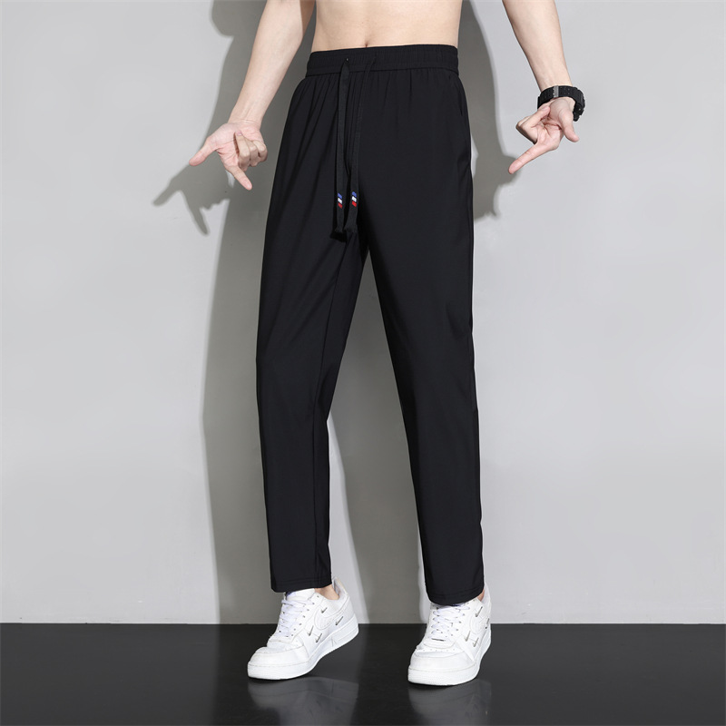 Men's summer thin silk elastic sports comfortable breathable quick…