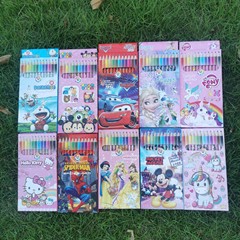Kindergarten cartoon children's painting graffiti 12 colors colored pencils creative drawing students learning stationery crayons
