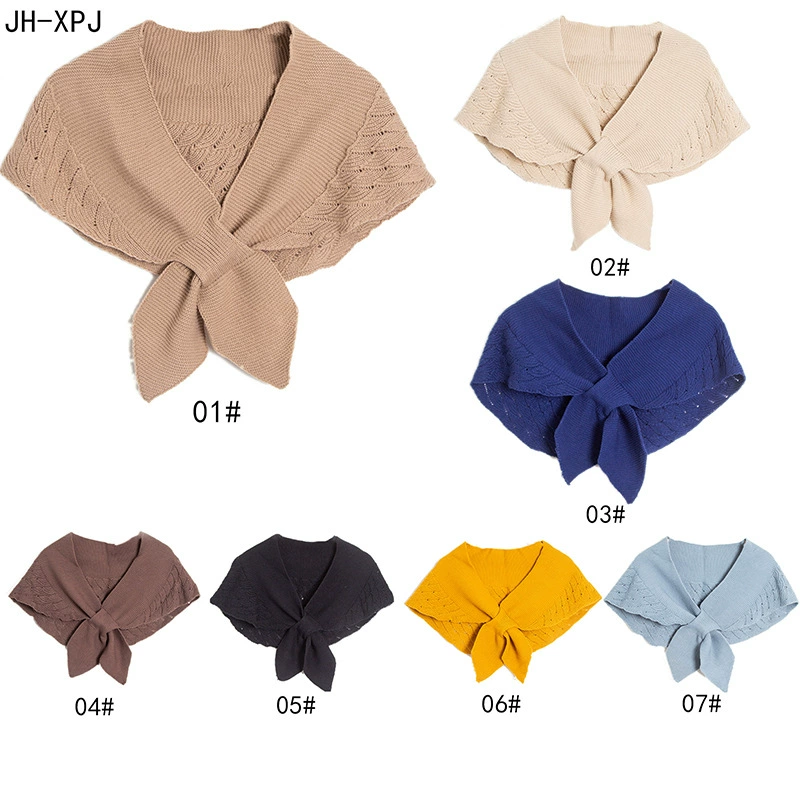 Knitted cloak, Korean style knitted shawl, soft acrylic/wool blend, 63 cm, multiple colors