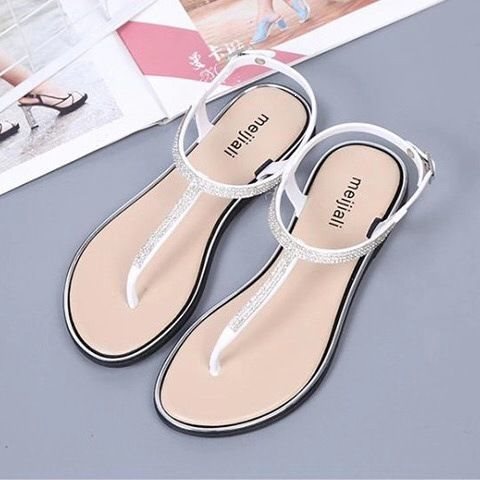 2021 agua de diamante de marea sandálias de clip para mujeres de verano plano para estudiantes de vacaciones casuales zapatos de playa