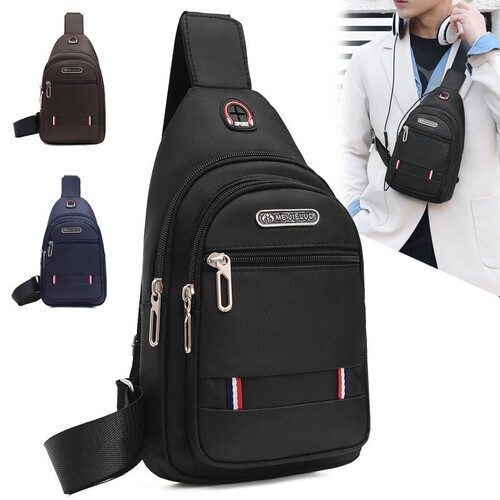 Factory direct sales outdoor travel fashion men's cross-border small chest bag polyester crossbody bag shoulder bag trendy casual