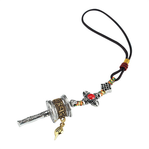 Tibetan Tourist Souvenir Pouch Pendant Car Ornament Six-Syllable Mantra Pendant Keychain Accessory Gift