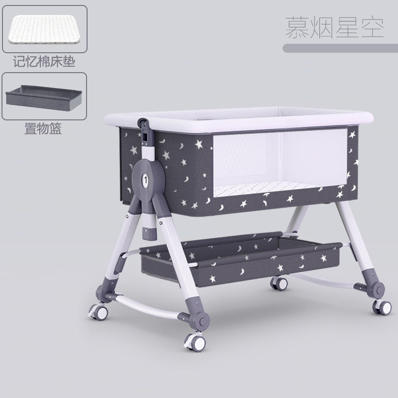 Cama para bebés de asiento plegable empalmado cama grande multifuncional portátil extraíble cama para bebés cuna cama