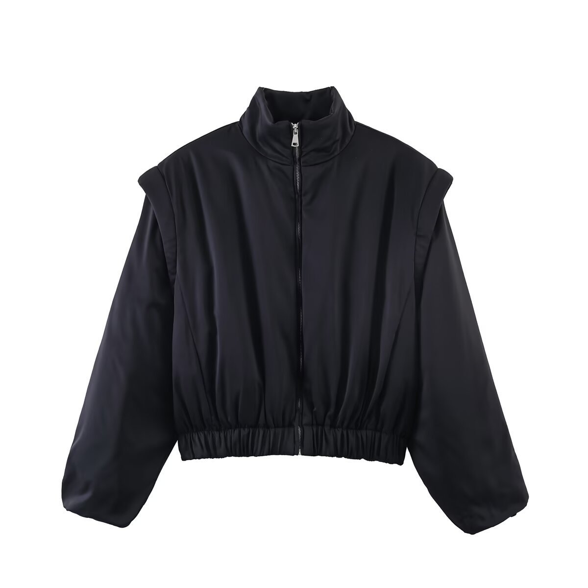 ZA comercio exterior al por mayor estilo europeo y americano moda francesa de mujer temperamento casual 5 colores hombro perfilado abrigo de algodón image 8