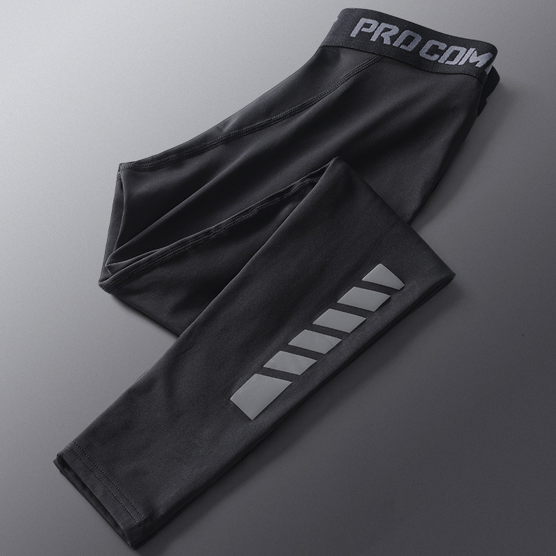 Pantalones de entrenamiento de entrenamiento para hombres con alta elasticidad y velocidad de secado juego deportivo ajustado de baloncesto, pista y campo, ropa de compresión para correr