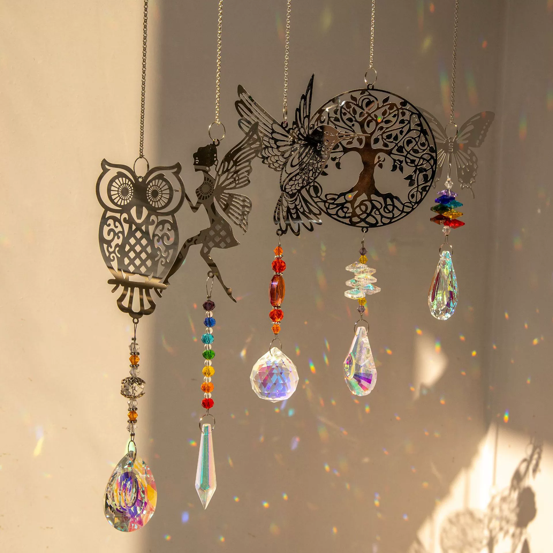 Hanging Ornaments Event & Party Supplies Charms Classification Simple Style Classic Style Color Block Crystal White Crystal Pendant