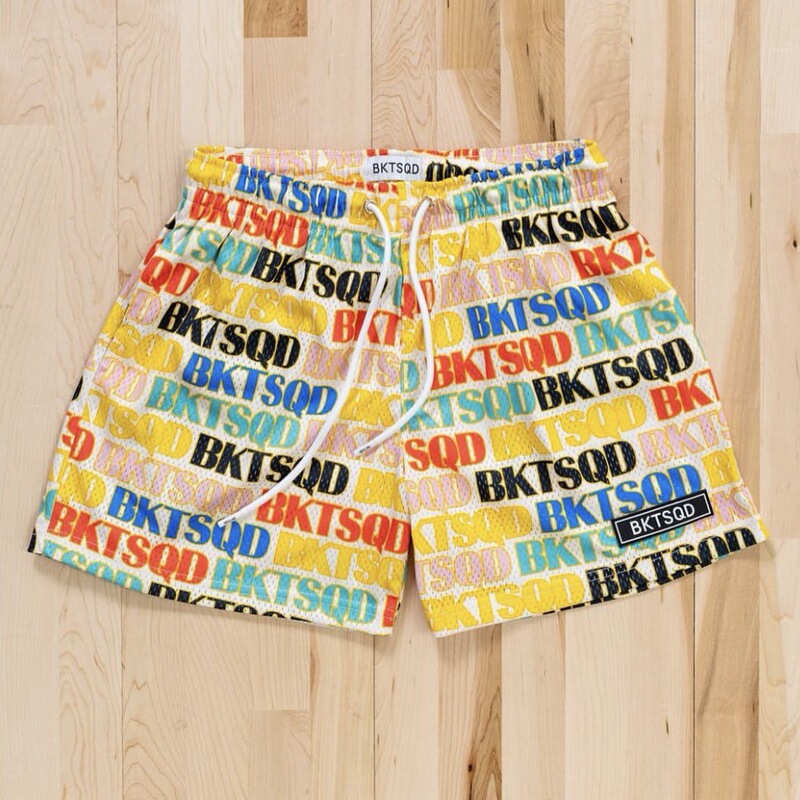 Summer American-style BKTSQD Full Print Letter Trendy Brand Sports Leisure Fashion All-match Running Quick-drying Basketball Shorts for Men Summer American-style BKTSQD Full Print Letter Trendy Brand Sports Leisure Fashion All-match Running Quick-drying Basketball Shorts for Men