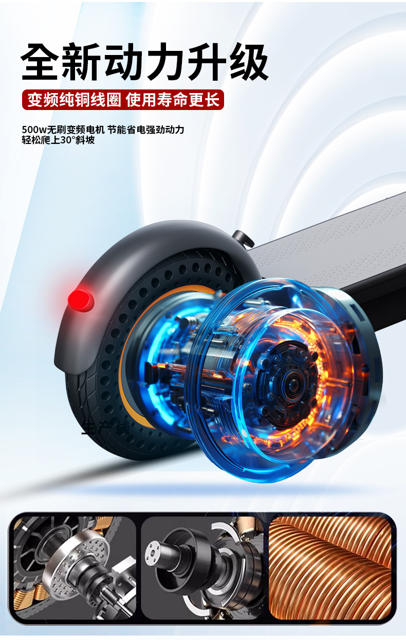 Electric Scooter Overseas Warehouse 10inch High Endurance Anti-Puncture Tire Led Adult Mobility Scooter Foldable