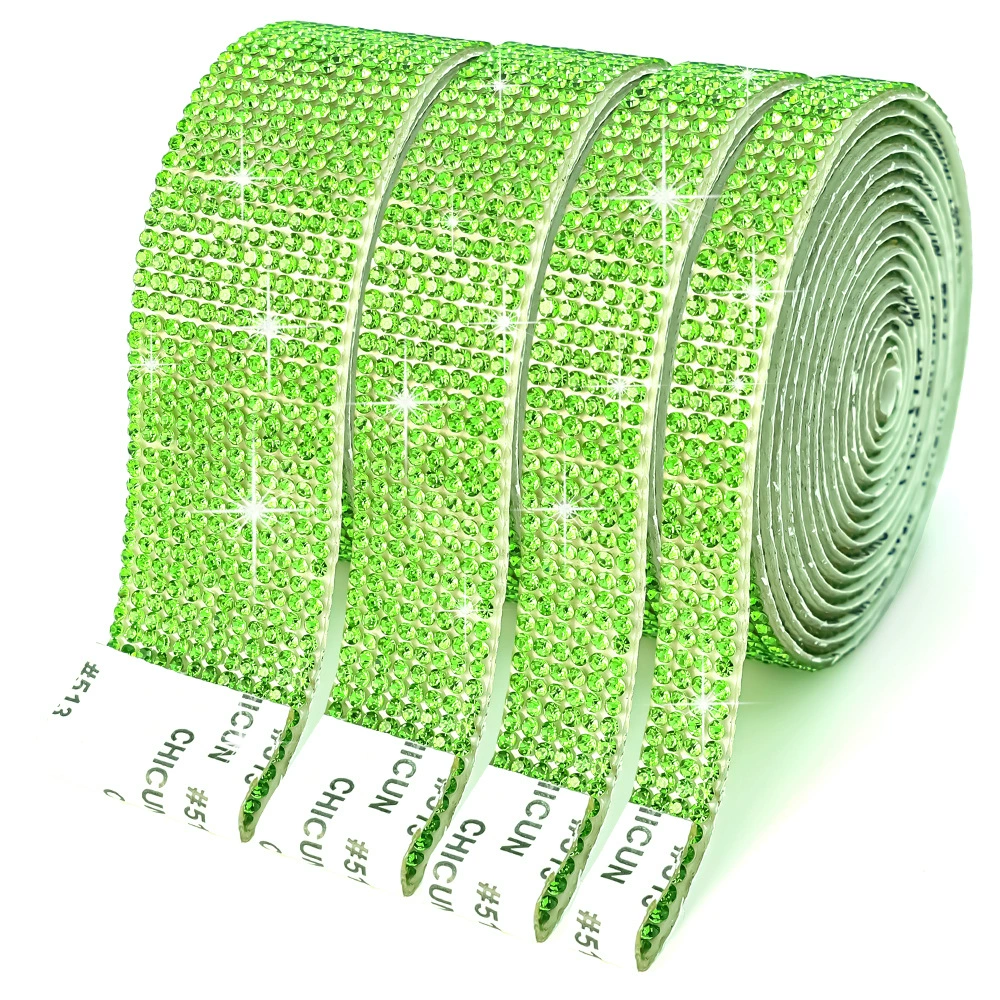 Self-Adhesive Rhinestone Strip, Custom DIY Diamond Sticker, 2–15 rows, Multiple Colors