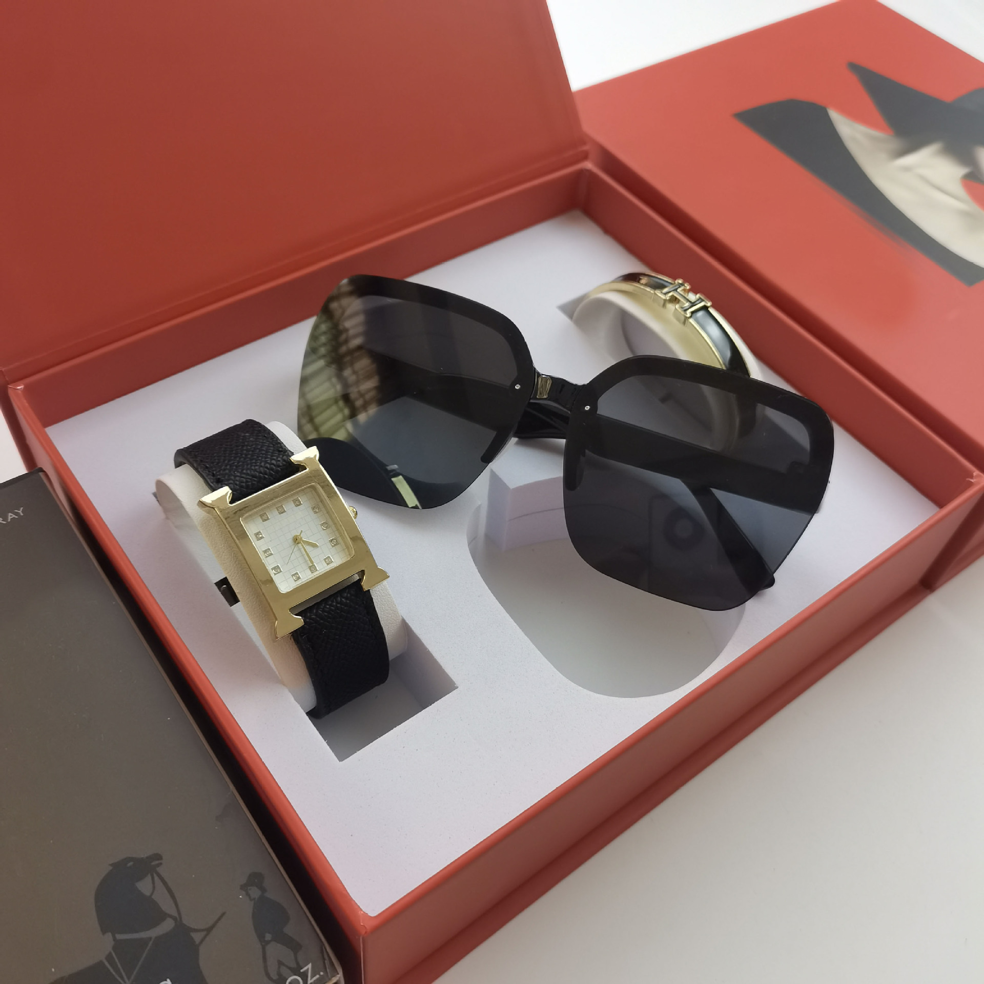 Glasses set h12 diamond gold black