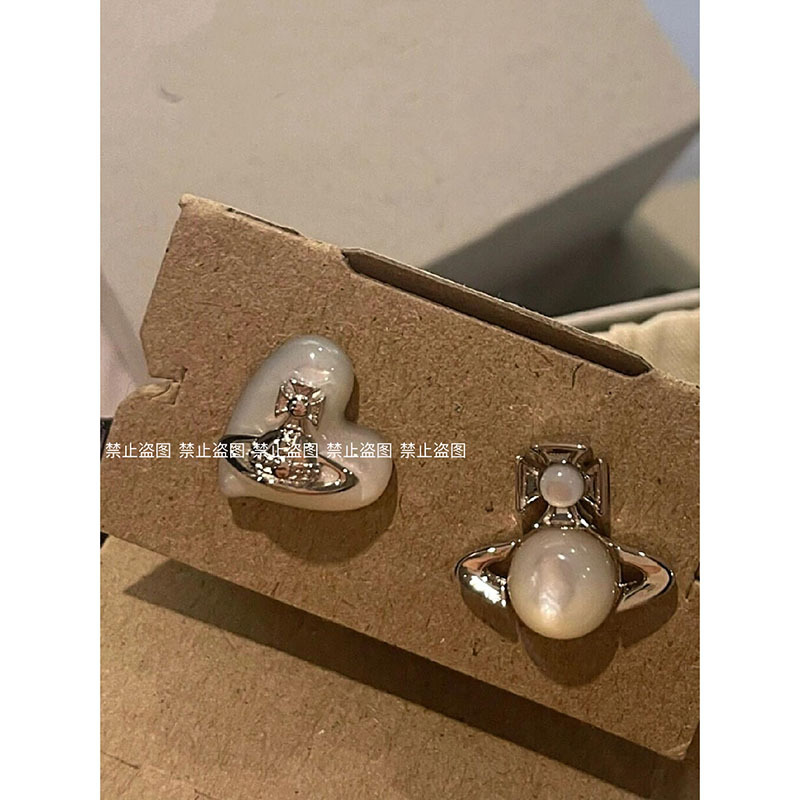 french style queen mother love heart earrings style exaggerated female special-interest design peach heart temperament ear studs light luxury unique earrings