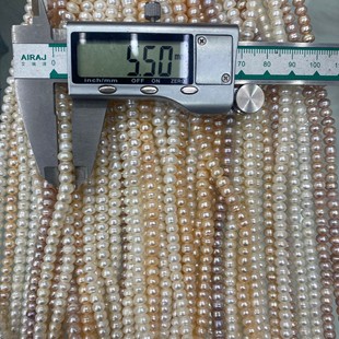 On the new 5mm round real pearl abacus beads freshwater millet pearl beads through hole DIY jewelry materials wholesale