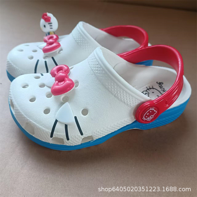 Red Red Hole Shoes nuevo estilo de dibujos animados para hombres y mujeres Kitty antideslizante para usar lindas zapatillas de playa fabricantes de zapatos de playa Eva image 1