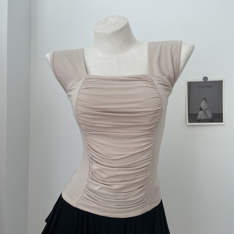 Japanese Silk Cotton Sexy Square Collar Vest Women's Inner Summer Sleeveless T-Shirt Top Outer Wear Internet Celebrity Popular Base Shirt