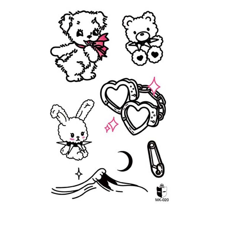 Animal blanco y negro desechable pegatinas de tatuaje belleza pegatinas de tatuaje moda estética patrón de personalidad dama pegatinas de tatuaje
