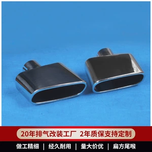 Flat Square Titanium Black Car Modified Stainless Steel Exhaust Pipe Silencer Tailpipe Manufacturer Wholesale