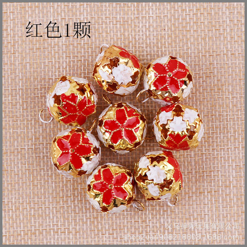 1 cloisonne estilo japonés flor bola campana hecha a mano DIY antiguo decorativo campana material accesorios colorido hueco campana