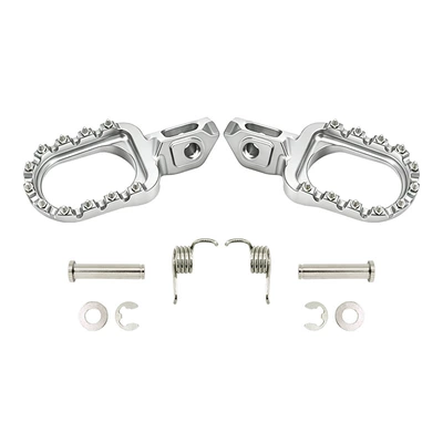 Aluminum Alloy Left and – Motorcycle pedals - silver