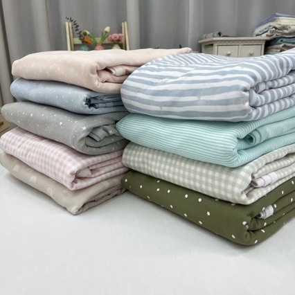 Pure Cotton Knitted Printed Double Bed Sheetss 200*240 for Naked Sleeping, Autumn and Winter Use, Not Cool, Available for Babies