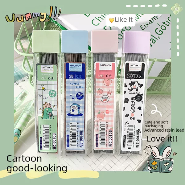 Cute boxed lead core large capacity for mechanical pencil special refills Super Multi-cartoon resin lead Wholesale