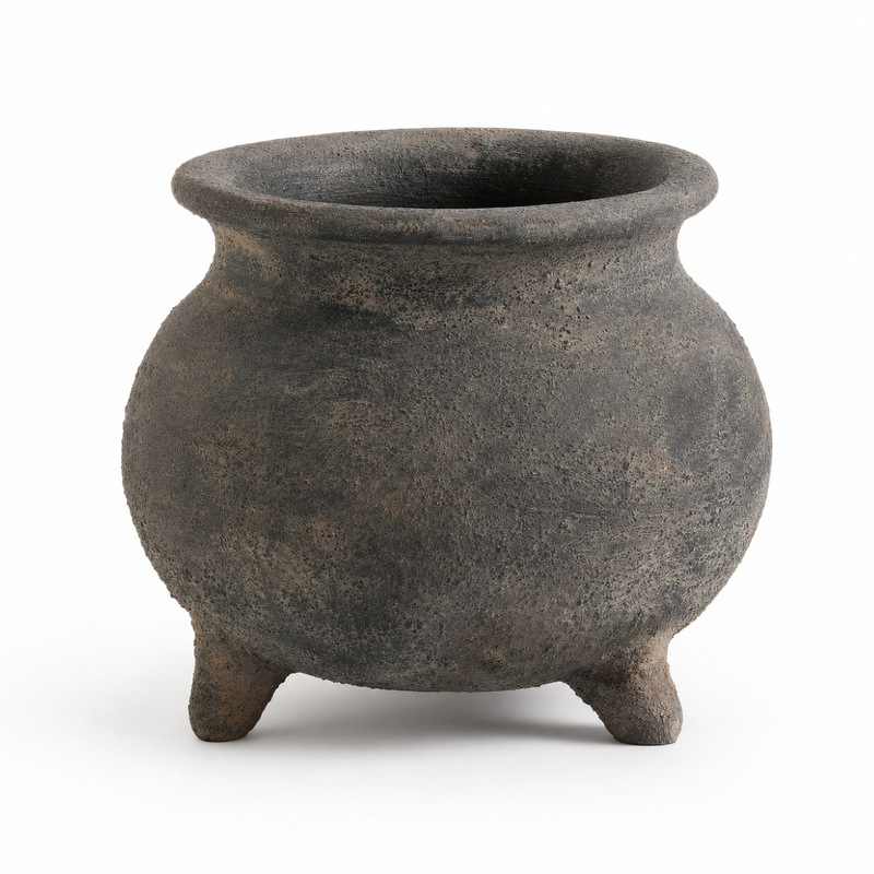 Halloween Witch Pot Ceramic Flower Pot, Vintage Rustic Three-Legged Crucible Planter, Witch Pot Succulent Pot for Holiday Decoration Halloween Witch Pot Ceramic Flower Pot, Vintage Rustic Three-Legged Crucible Planter, Witch Pot Succulent Pot for Holiday Decoration