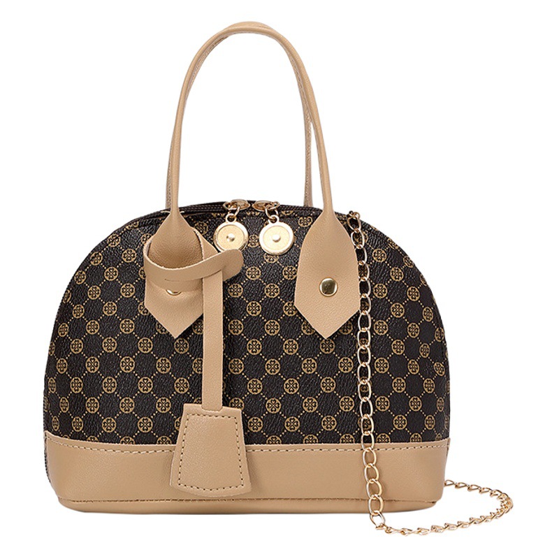 Bolso pequeño 2021 nuevo color de contraste para mujer bolso de mujer portátil bolso de mensajero de hombro bolso de concha retro impreso de moda bolsa