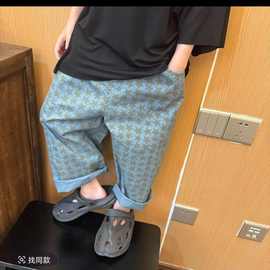儿童韩版宽松休闲裤春夏款男女童纯棉直筒裤宝宝洋气五角星长裤潮