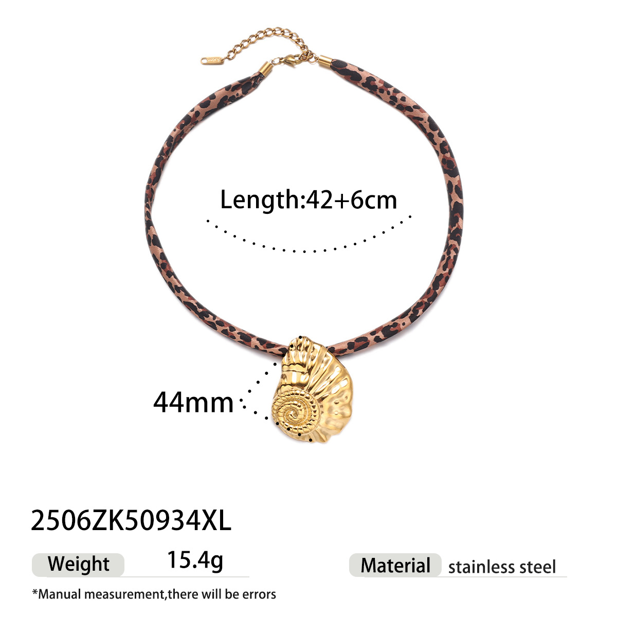 Tiana Europa y América collar de acero inoxidable dulce y fresco estilo de galía de galera variedad bufandas de seda de leopardo collar de acero de titanio joyería de venta caliente transfronteriza image 12