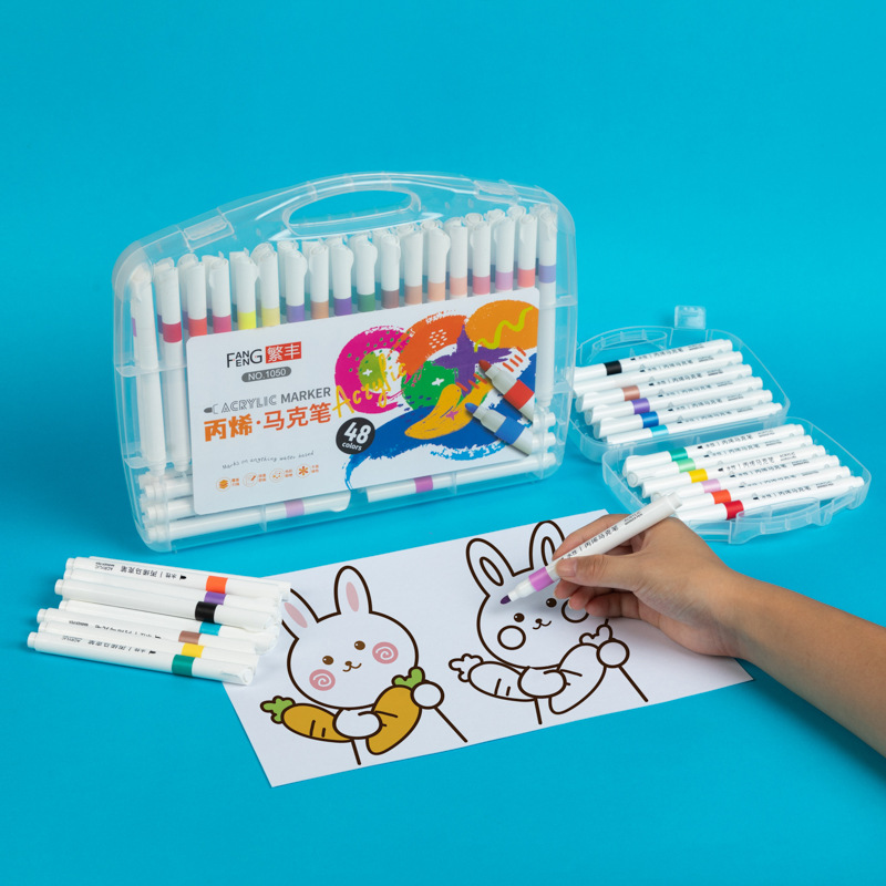 Acrylic marker pen 12 color 24 color cloth ceramic wood children's painting pen graffiti opaque 48 color pen