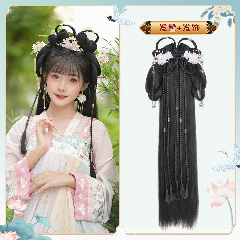 땋은 머리 + 황금 잠자리 헤어 액세서리 한 쌍