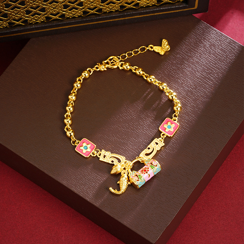 S3269 pulsera Koi con cerradura de flores