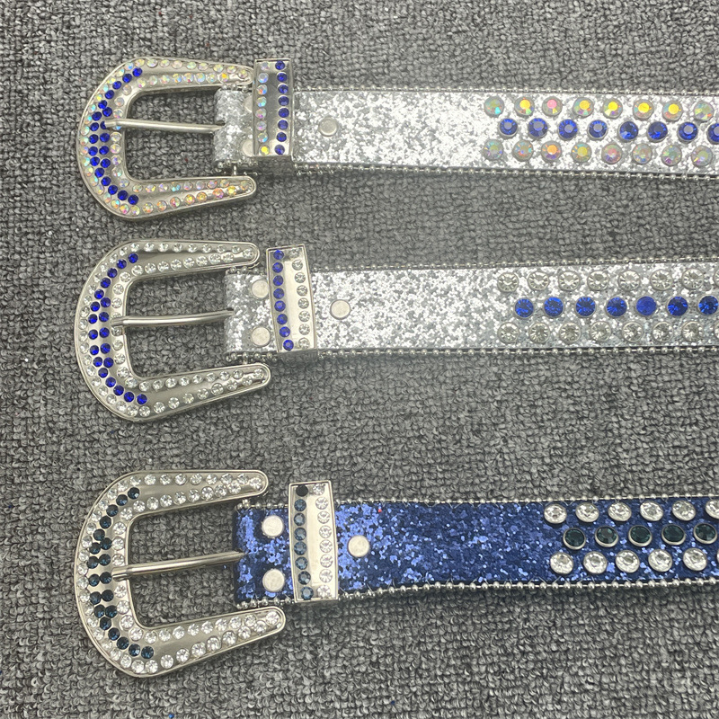 Hot selling Women's Needle Buckle European and American Style Belt, Fashionable and Versatile Decorative Belt, Full Diamond Pants Belt_voghion.com