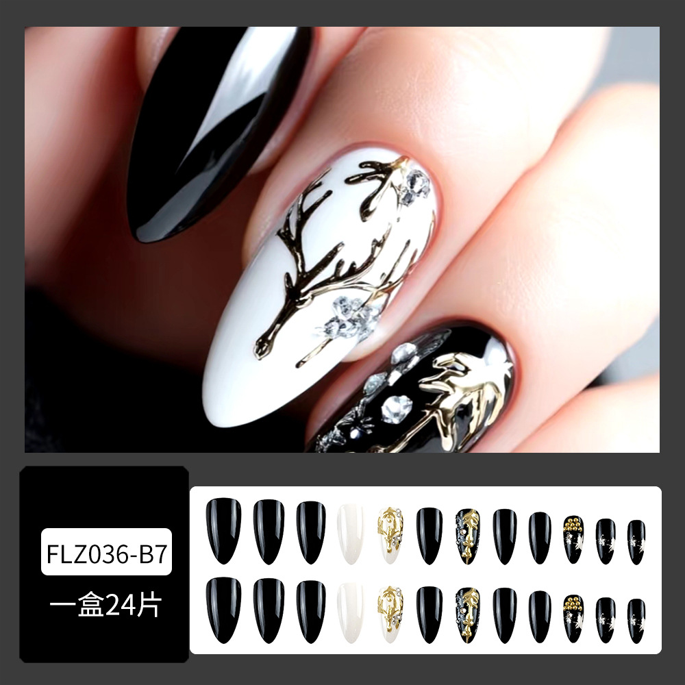 Use un parche de uñas 3D estereoscópico de alto nivel, goteo de goma dulce y caliente, uñas falsas transfronterizas, parches de uñas.