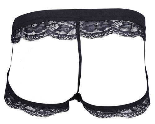 Sexy underwear men's foreign trade European and American men's lace see-through three-point leather underwear JJ pocket wholesale dropshipping 1224