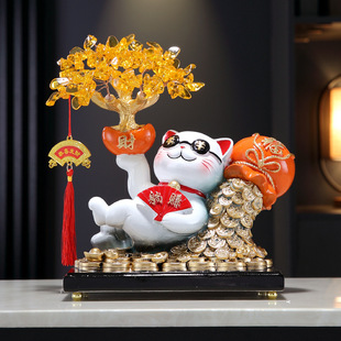 Lucifer Cat Ornaments Fortune Tree Opening Business Business Brisk Gifts High-end New House Office Decorations