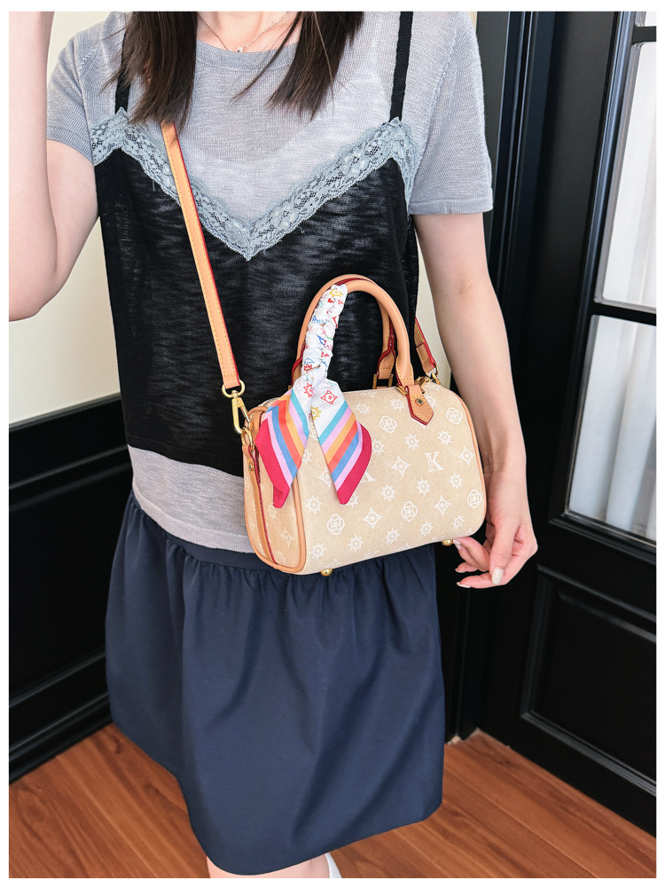 Neuer Stil Boston Bedruckte Kissentasche für Damen Vielseitige Einzel-Schulter Crossbody-Tasche Weiche PU-Leder Damenhandtasche für den Täglichen Gebrauch – Detail 17