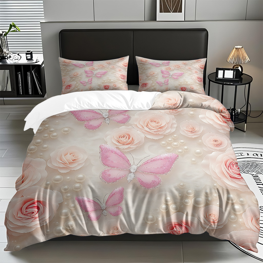 Su propia fábrica suministra directamente una variedad de colchas de impresión digital de mariposa. Comercio electrónico transfronterizo preferido para soportar el modo TEMU JIT.