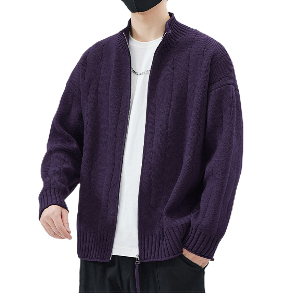 Explosiones transfronterizas de tamaño europeo jersey de punto suéter cardigan chaqueta con cremallera otoño invierno fábrica de calor al por mayor