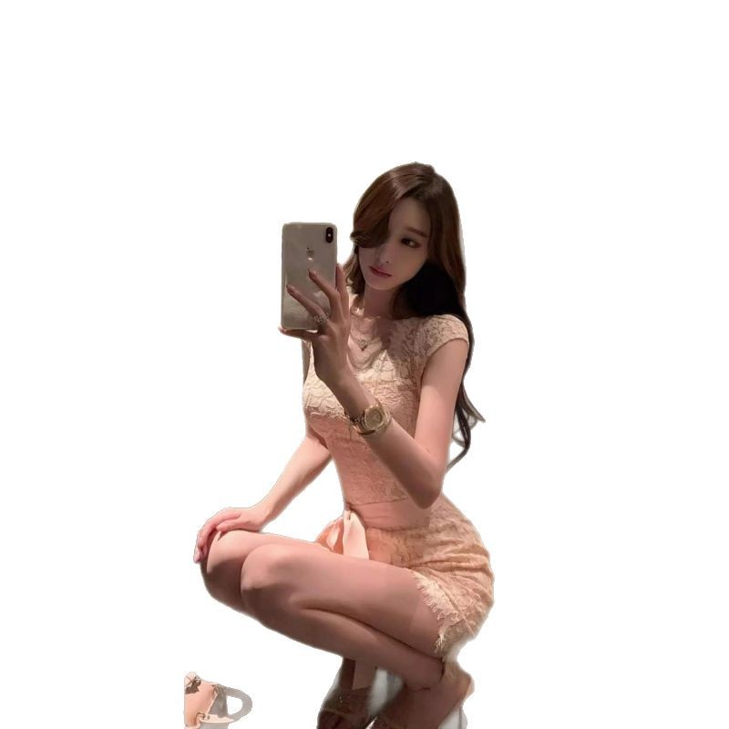 새로운 우아한 부드러운 레이스 섹시한 꿈 사랑 꽉 허리 슬림 핏 원피스