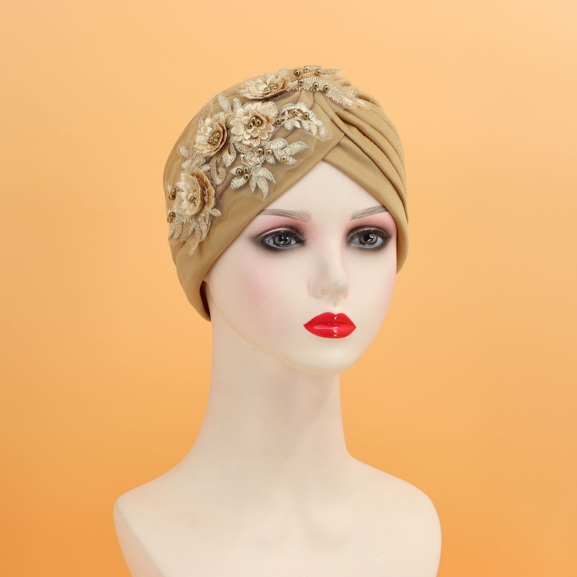 Cappello sciarpa testa di fiore appiccicoso tinta unita_voghion.com