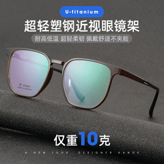 Bai Shi Fen 06-5208 Student Large Frame Round Retro Polygon Eyeglass Frame for Women and Men Lightweight Plastic Eyeglass Frame