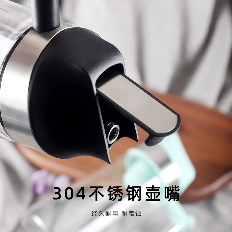 Olla de filtro de aceite de alta temperatura resistente gran capacidad de acero inoxidable boquilla de aceite de vidrio productos de cocina filtro de aceite olla auto-Apertura y cierre Nuevo