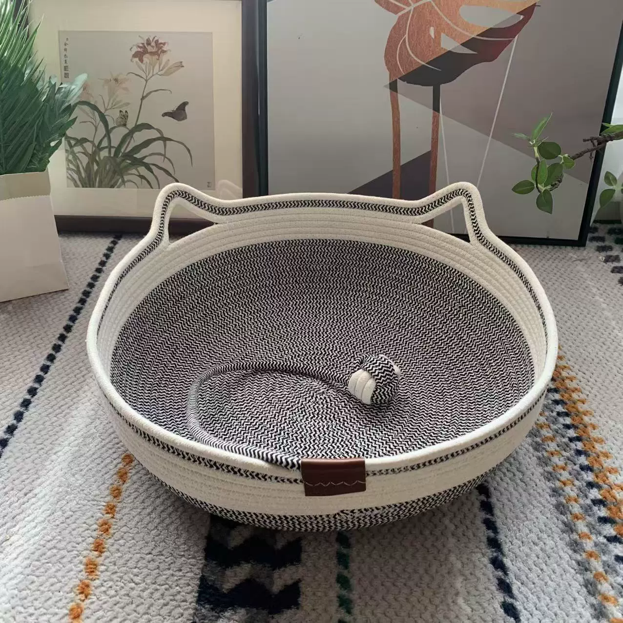 Кошачье гнездо, летнее прохладное гнездо, доска для кошачьих когтей, цельное кошачье гнездо из хлопчатобумажной нити, универсальное для всех сезонов, милый ватный диск для шлифовки когтей, устойчивый к пятнам, съемный и моющийся.